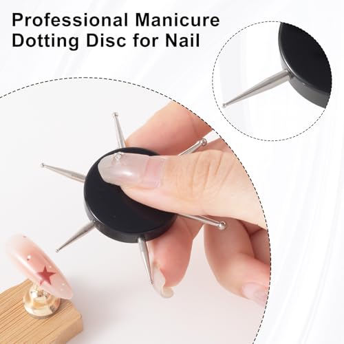 3 Pcs Nail Dotting Tool, 6-in-1 Metal Dotting Tool Nail Art, Black - color: black, 3 pcs