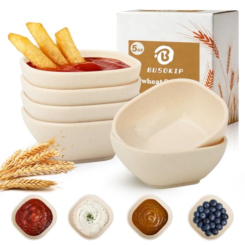 5 OZ Dipping Bowls Sets of 6, Small Bowls for Dips - Beige - color: Beige, size: 5 OZ