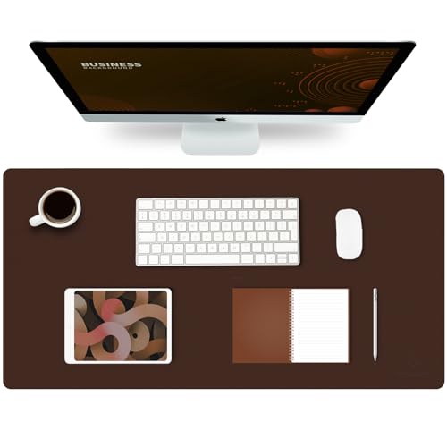K KNODEL Large Office Desk Mat, Leather Mouse Pad (31.5"x15.7", Dark Brown) - color: Dark Brown, size: 31.5" x 15.7"