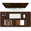 K KNODEL Large Office Desk Mat, Leather Mouse Pad (31.5"x15.7", Dark Brown) - color: Dark Brown, size: 31.5" x 15.7"