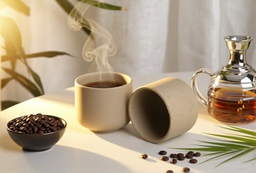 Ceramic teacups set of 4,No Handle Chinese KungFu Tea cups,3 oz Teacups Japanese Teacup Set,Ceramic Pottery Tea Cup,4Pcs