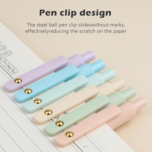 Ddaowanx Gel Pens,6 Pcs 0.7mm Retractable Quick Dry Black Ink Pens - color: 6 Pcs Gradient