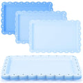 6 Pcs Blue Serving Trays Plastic Food Platters - color: Blue