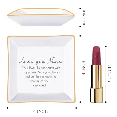 Nana Gifts Ring Dish Love You Nana Jewelry Tray Grandma Birthday Gift - color: Nana