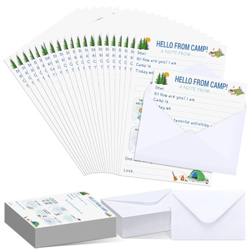 80 Pcs Camp Stationery Paper Envelopes,Blue Boy Style - style: Blue Boy Style