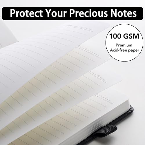 Thboxes 80 Sheets Lined Journal Notebook, Hardcover Notepad for Work, Black - color: Black