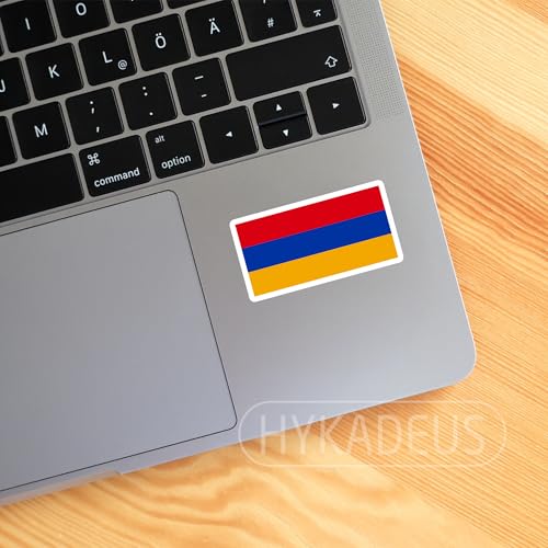 (3Pcs) Armenia Flag Stickers – Armenian National Flag Vinyl Decal 3" x 1.6" - color: Armenia