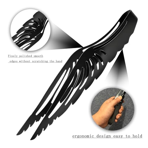 9 Inch Heat Resistant Coal Tongs - Professional Hookah Charcoal Tong with Anti-Slip Handle for Shisha, BBQ and Fireplace Use (butterfly Tongs 9") - size: butterfly Tongs 9"