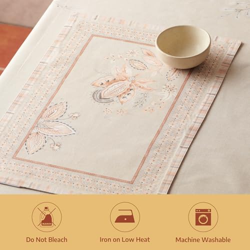 Maison d' Hermine Placemats Set of 4 Reusable 100% Combed Cotton (13"x19") - color: 020 - Society Florals, size: 13" X 19" (Pack of 4)