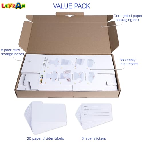 Trading Card Storage Box, 8-Pack 600 Count Cardboard TCG & Sport Card Box - size: 8 piece 10in for Standard