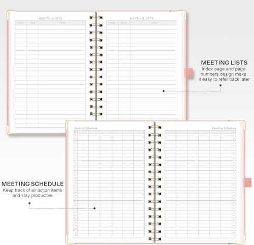 EMSHOI Meeting Notebook Agenda, 140 Pages, A5 Size (6" x 8.3") - color: Pink, size: A5