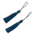 20pcs 6 Inch Silky Tassels with Chinese Knot for DIY Crafts(Dark Teal) - color: Dark Teal