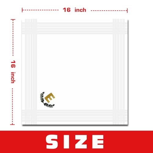 3 Pcs Men's Handkerchiefs, White Embroidered Initial Monogrammed Handkerchiefs for Men Suit Soft Cotton - style: E