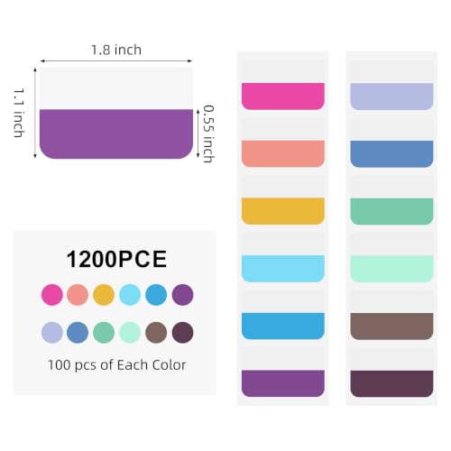 Sticky Index Tabs & Sticky Notes Combo Set, Assorted Sizes & Colors, Self-Adhesive Page Markers for Office, School & Home Organization (Vibrant_1200) - color: Vibrant_1200