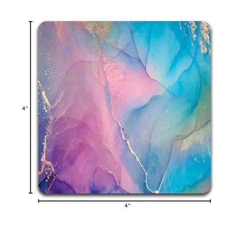 Marbling Square Coaster Set - Made of Recycled Rubber - Set of 4 - color: Marbling
