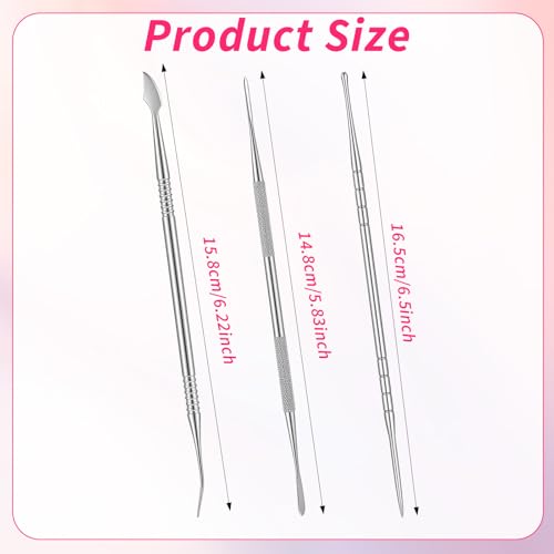 3Pcs Sculpting Nail Tools for Nail Art, Dual-Head 3D Gel Advanced Nails Art Sculpture Pen, Nails Dotting Tool Fingernail Polish Design for Salon Home DIY
