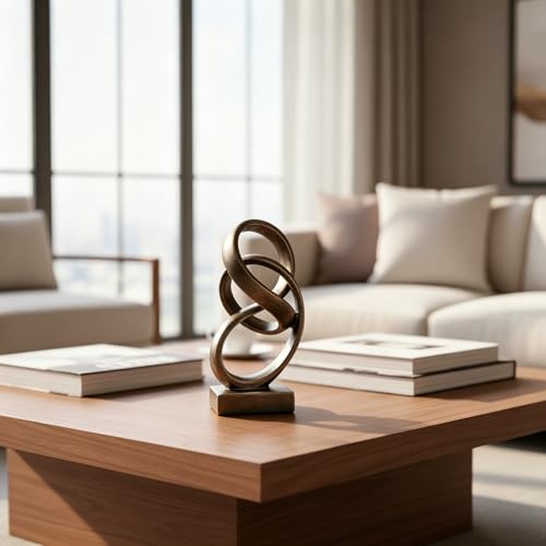 10" Modern Abstract Ribbon Decorative Sculpture, Knot Sculptures,Home Decor,Coffee Table Statues,Dining Living Room Desk Decor（Bronze Colored） - color: 10" Bronze Colored