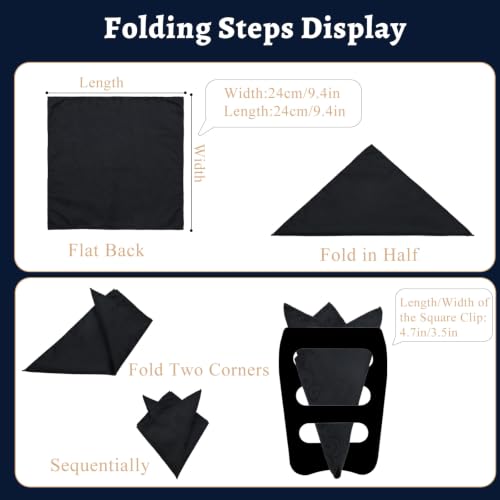 Handkerchiefs for Men with Holder Vantige Pocket Squares for Men - color: Black
