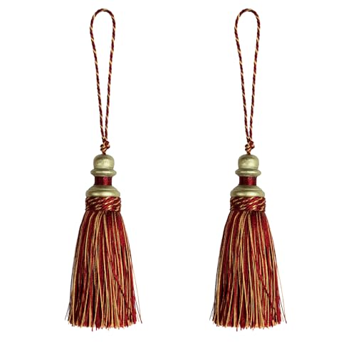 2 Pack Tassel Key Tassel with Loops for Home Decoration - color: Mix Red, size: 2 Pack