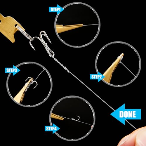 Deekin 3 Pcs Fishing Nail Knot Tying Tool Quick Tie Line Fly Tyer - color: Gold