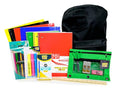 School Supply Boxes | 17" (Black or Clear) Backpack Bundle for (Elementary, Intermediate, or High School) - color: Black, style: Intermediate