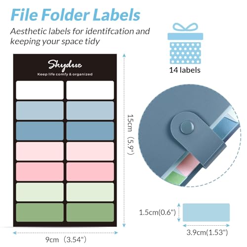 SKYDUE Expanding File Organizer with 8 Pockets, Accordion File Folders with Labels, Portable Document Paper Bill Receipt Organizer, Home College School Office Supplies, Letter Size, Blue - color: Haze Blue