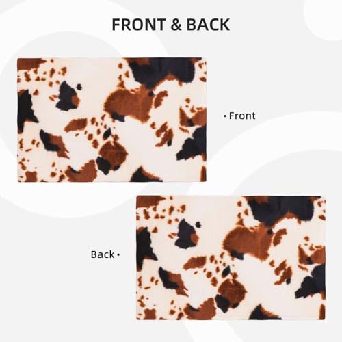 Brown Cow Print Placemats Washable Table Placemat Set of 4 - color: Black Brown, size: Set of 4