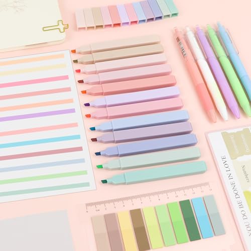 Bible Study Supplies Journaling Kit with Pen Cas, Tabs, Notebook and No Bleed Highlighter, Aesthetic Book Annotation Kit, Christian Gifts for Women Grils Friends（Blue Flower） - color: Blue Flower