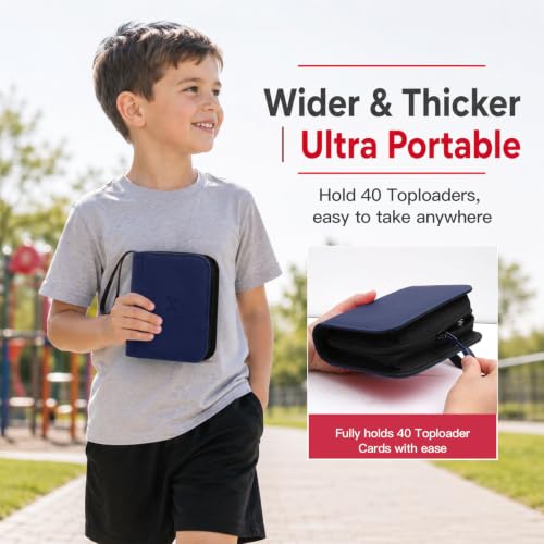 Mini 1 Pocket Top Loader Binder, Upgraded Widened Pages & Spine - color: Blue, size: 1