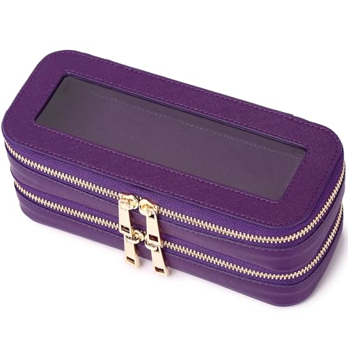 Pinkmik Double Layer Makeup Bag, D.Purple - color: B3/D.Purple, size: 2-Layer SLIM