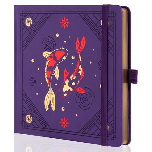 TIEFOSSI Dotted Square Journal Notebook 160 Pages for Women & Men(8 x 8) - color: Deep Purple, size: Square-Dotted