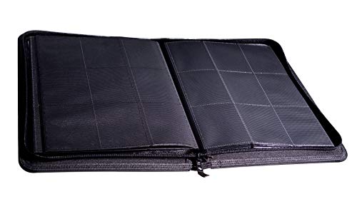 TopDeck 500 Card Ringless Zip Binder Pro - 9-Pocket Pages Side Load Sleeve TCG Storage Portfolio, Compatible with Pokemon, Yu-Gi-Oh, One Piece, MTG, Comic Trading Collectible Cards - Black - color: Black