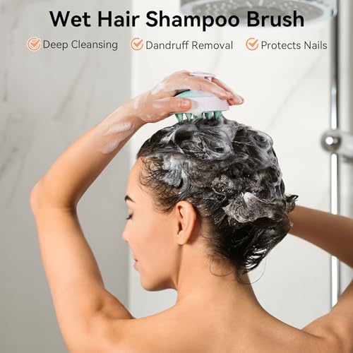 HEETA Scalp Massager Hair Growth Scrubber for Dandruff Removal Hair Care - color: Gradient Green