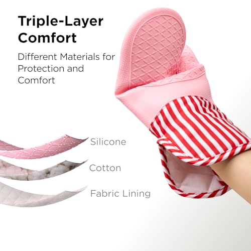Kitchen Mama UltraShield Silicone Oven Mitts, USA Flag - color: American Flag