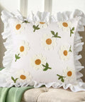 Embroidered Throw Pillow Cover, 18x18 Inch, Ruffle Daisy - color: Ruffle-daisy, size: 18" x 18" (Pack of 1)