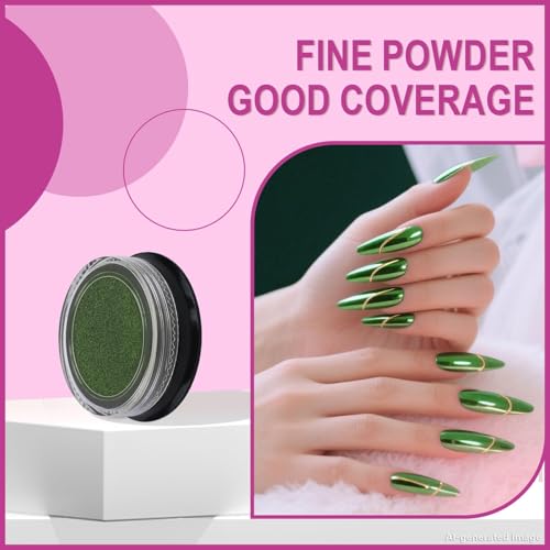 Artdone 16 Jars Chrome Nail Powder Dip Kit Magic White Pearl Gold Mirror - color: 16 Colors Chrome
