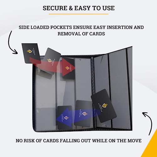 Card Guardian 12 Pocket Card Binder with Zipper, Black - color: Black