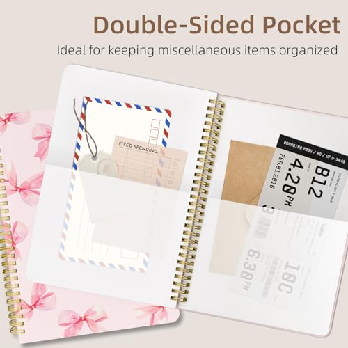 Cute Spiral Notebook Lined Journal B5 Note Book with Pocket, Bowtie - color: Big Bow