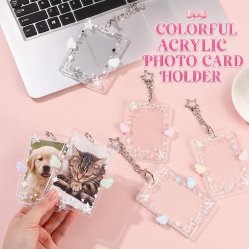 Geyoga 12 Pcs Wing-Shaped Photocard Holder Keychain 3 Inch Acrylic Holder - style: Wing