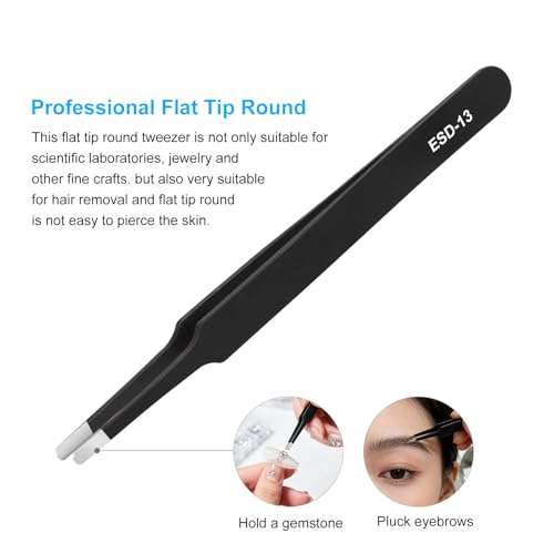 3PCS Precision Tweezers Set, Upgraded ESD high-end anti-static for Craft