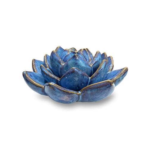 Ceramic Succulent Flower Table Centerpiece (Blue) - color: Blue