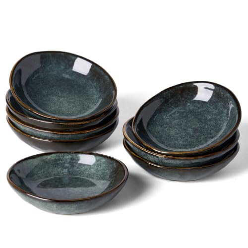 famiware Ceramic Soy Sauce Dish, 2.1oz Dipping Bowl Set of 8, Deep Forest - color: Deep Forest, size: 8pcs