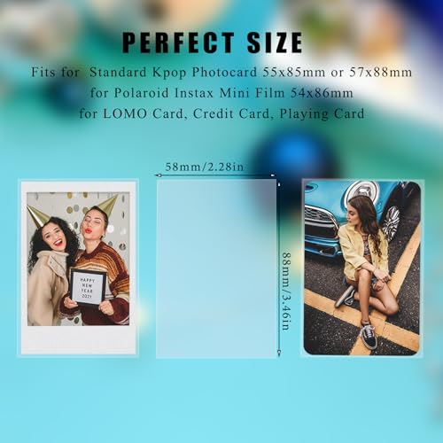 Kpop Card Sleeves, 58x88mm Photo Protector for Polaroid Instax Mini - color: Clear/200, size: 58x88mm