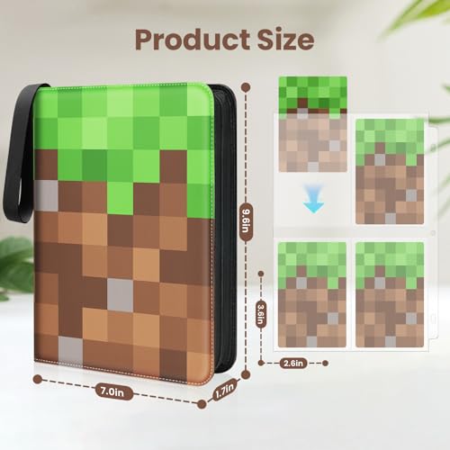 4 Pocket Trading Card Binder, 400 Card Capacity, Green - size: Small