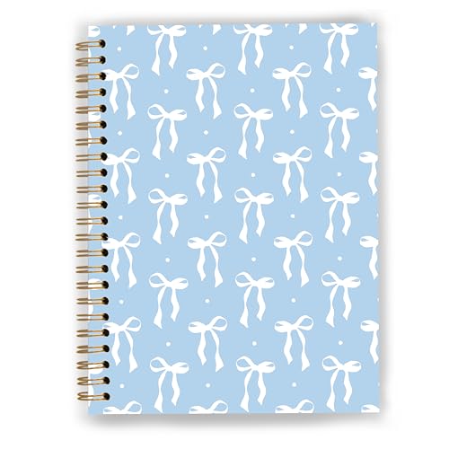 GDJIEGBC Blue Girly Coquette Bow Notebook 5.5x8.3in - color: Color-C