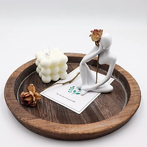 Thinker Statues and Sculptures, Resin Thinker Statue Ornaments, Abstract Style Sculptures, Housewarming Gifts, Housewarming Decorations, Living Room Dining Desk Decorations (White Right, Small) - color: White Right, size: Small