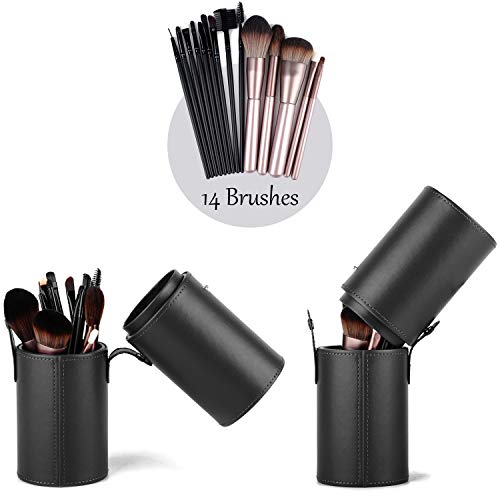 Narwey Makeup Brush Holder Travel Brushes Case Bag Cup Storage Dustproof for Women (Black) - color: Black