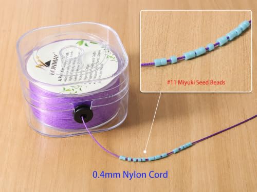 KONMAY 0.6mm White Nylon Bracelet String for Dream Catchers&Wind Chimes - color: White, size: Braided 0.6mm
