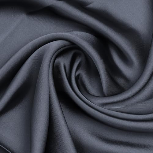 Pistha Satin Scarf Neck Scarf Square Bandanas Hair Handkerchief 27.5 inch - color: Gray