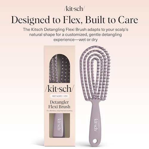 Kitsch Flexi Flow Detangler Brush, Hair Brushes For Women - Soft Violet - color: Soft Violet, size: 1 pc